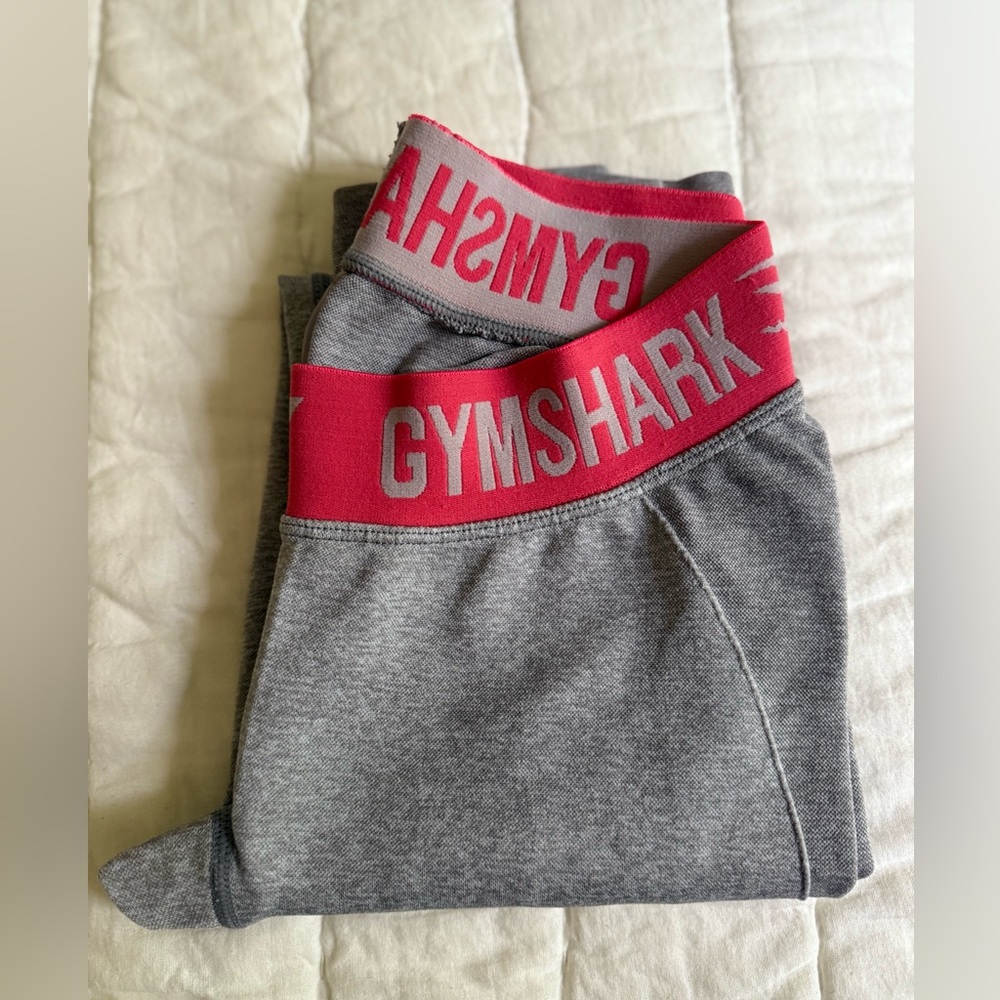 Gymshark l Flex Leggings Gray Marl Sherbet Pink size small